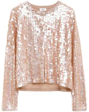 Celine Embroidered Silk Cardigan - Pink