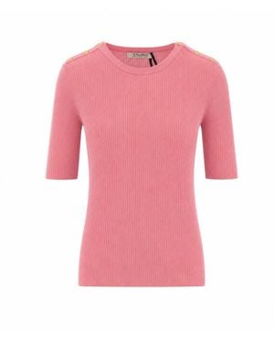 Max Mara Ribbed Smmriviera Short Sleeves Sweater - Pink