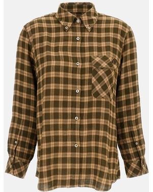 Wales Bonner Ritual Checked Flannel Shirt - Brown