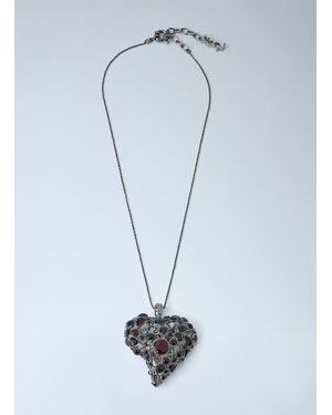 Saint Laurent Favorite Heart Necklace Xs - Blue