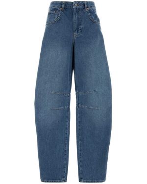 Marine Serre Relaxed High Rise Jean - Blue