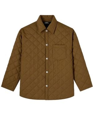 A.P.C. Georges Quilted Wool Jacket - Brown