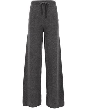 Max Mara Wide-Leg Cashmere Pants - Gray