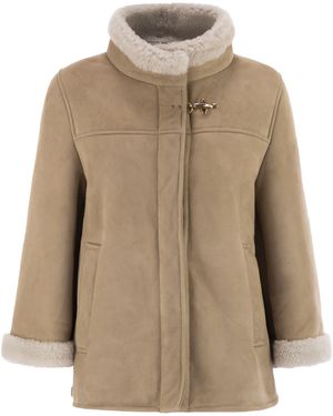 Fay Sheepskin Coat - Natural