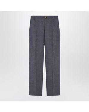 Versace Anthracite Wool Jogger Pants - Gray