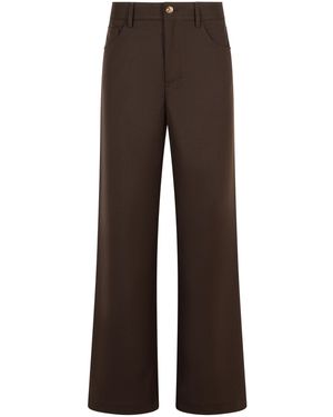 Séfr 'Jiro' Wool Blend Pants - Brown