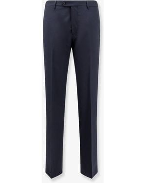 Tagliatore Virgin Wool And Silk Pants - Blue