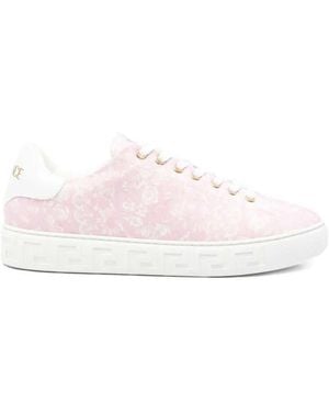 Versace Low-Top Sneakers With Baroque Pattern - Pink