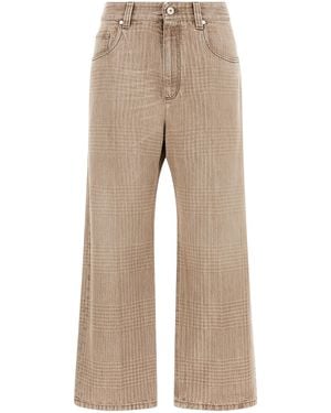 Brunello Cucinelli 'Prince Of Wales' Jeans - Natural