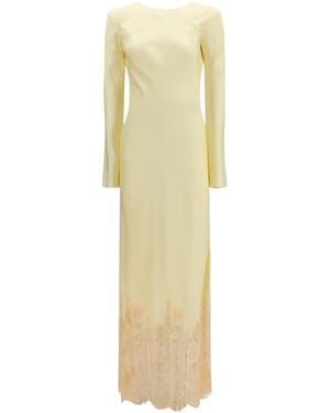 Self-Portrait Long Viscose Dress - Yellow