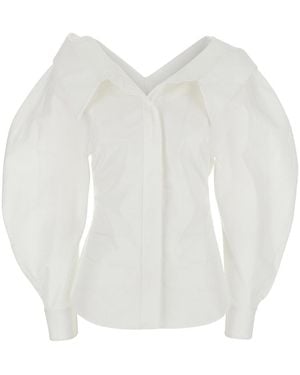 Givenchy 'Slashed Fitted' Shirt With Asymmetric Details - White