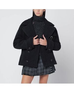 DURAZZI MILANO Mélange Wool Coat - Black