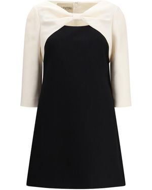 Valentino Short Crepe Couture Dress - Black