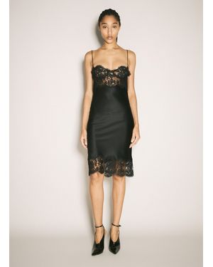 Saint Laurent Lace And Silk Slip Dress - Natural