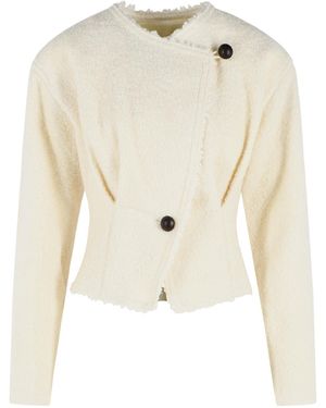 Isabel Marant 'Suna' Ivory Virgin Wool Blend Jacket - Natural