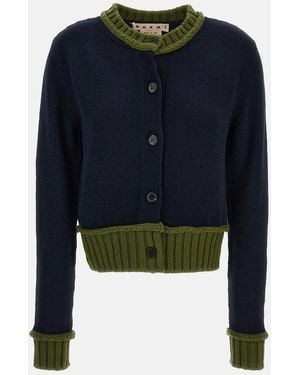 Marni Crew-Neck Cardigan - Blue
