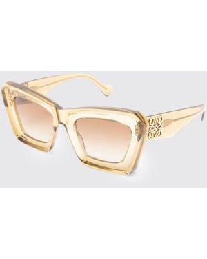 Loewe Anagram Cat-Eye Acetate Sunglasses With Applied Logo - Natural
