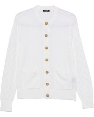 Balmain Wool Cardigan - White
