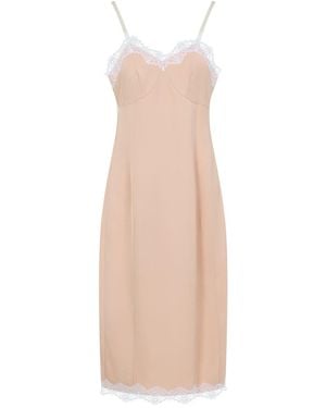 Carven Lingerie Viscose Midi Dress - Natural