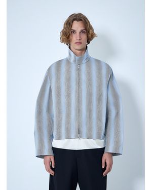 Dries Van Noten Striped Zip-Up Jacket - Blue