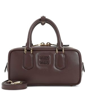 Miu Miu Arcadie Calf Leather Handbag - Brown