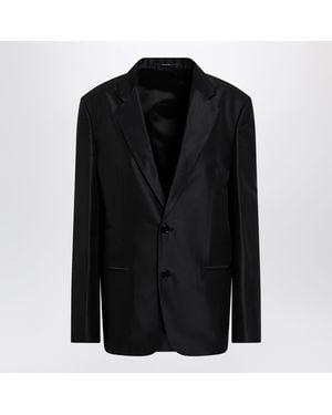 Gucci Oversized Fine Silk Faille Jacket - Black