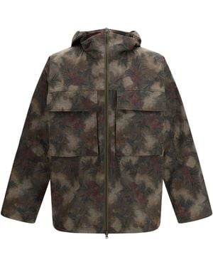 Herno Ripstop Parka With Tropical Pattern - Gray