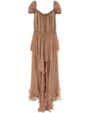 Chloé Powder Muslin Long Dress - Natural