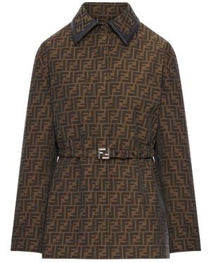 Fendi Ff Silk Shirt - Brown