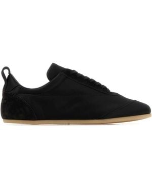 Jil Sander Satin And Suede Sneakers - Black