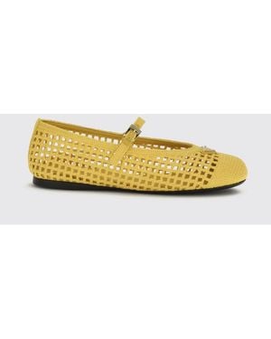 Prada Perforated Cotton Ballerinas - Yellow