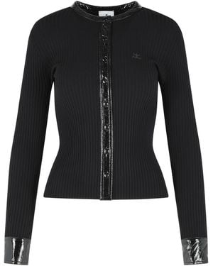 Courreges Viscose Blend Cardigan - Black