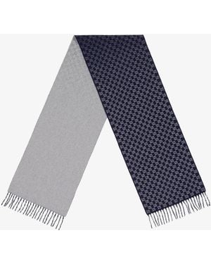 Gucci Wgg Wool And Cashmere Scarf - Blue