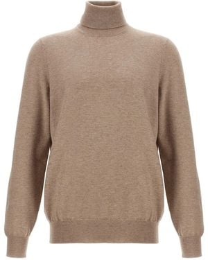 Brunello Cucinelli Cashmere Turtleneck Sweater - Natural