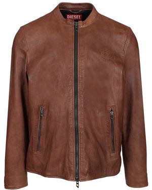 DIESEL Leather Jacket - Brown
