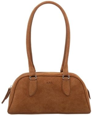 A.P.C. Small Suede Paloma Shoulder Bag - Brown