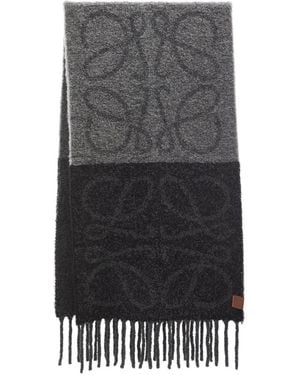 Loewe Anagram Wool Scarf - Gray