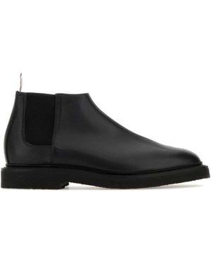 Thom Browne Leather Chelsea Boots - Black