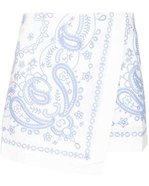 Self-Portrait Linen Shorts - White