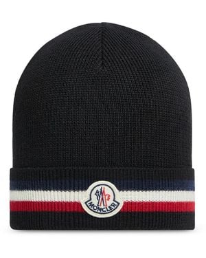 Moncler Tricolor Wool Hat - Black