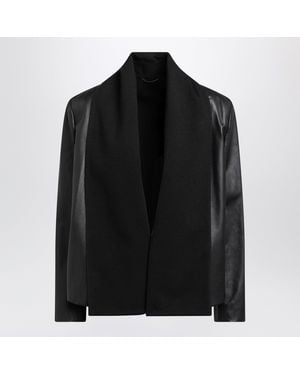 TOTEME Leather Jacket With Scarf Collar - Black