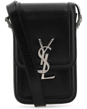 Saint Laurent Leather Phone Case - Black