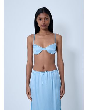 Prada Silk Bralette - Blue