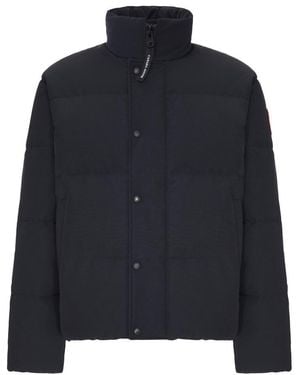 Canada Goose Short Padded Down Jacket With High Collar - Blue