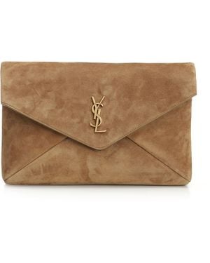 Saint Laurent Large "Envelope" Pouch - Brown