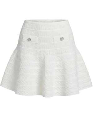 Self-Portrait Mini Skirt - White
