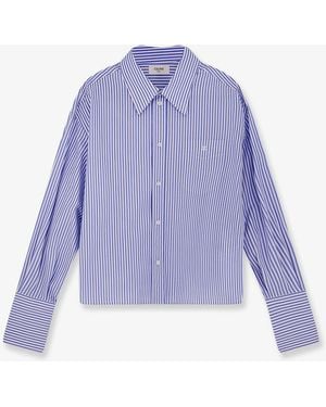 Celine Cropped Striped Cotton Shirt - Purple