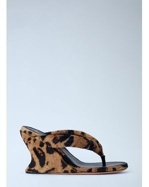 Balenciaga Gaeta Wedge Thong Sandals - Brown