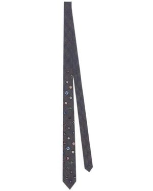 Dries Van Noten Embroidered Wool Tie - White