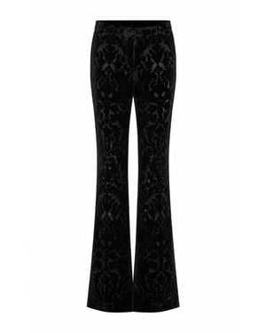 Gucci Floral Print Velour Devore' Pants - Black